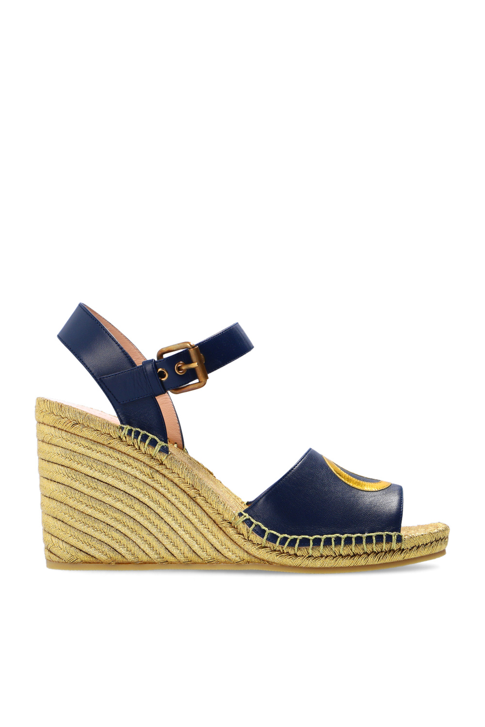 Navy blue Wedge sandals with logo Gucci Vitkac Australia